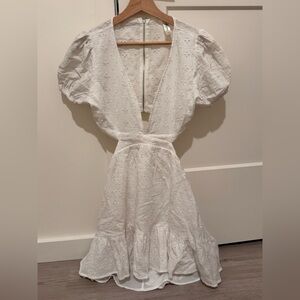 Mahina White Eyelet Mini Dress. Great condition.